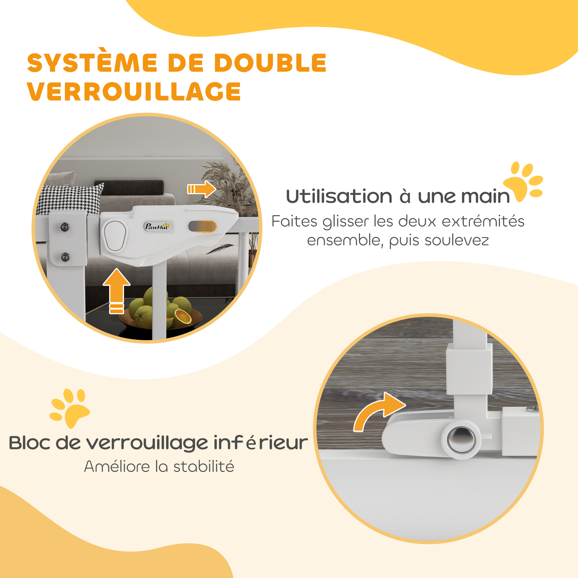 Barrière de sécurité extra haute avec petite porte pour chat