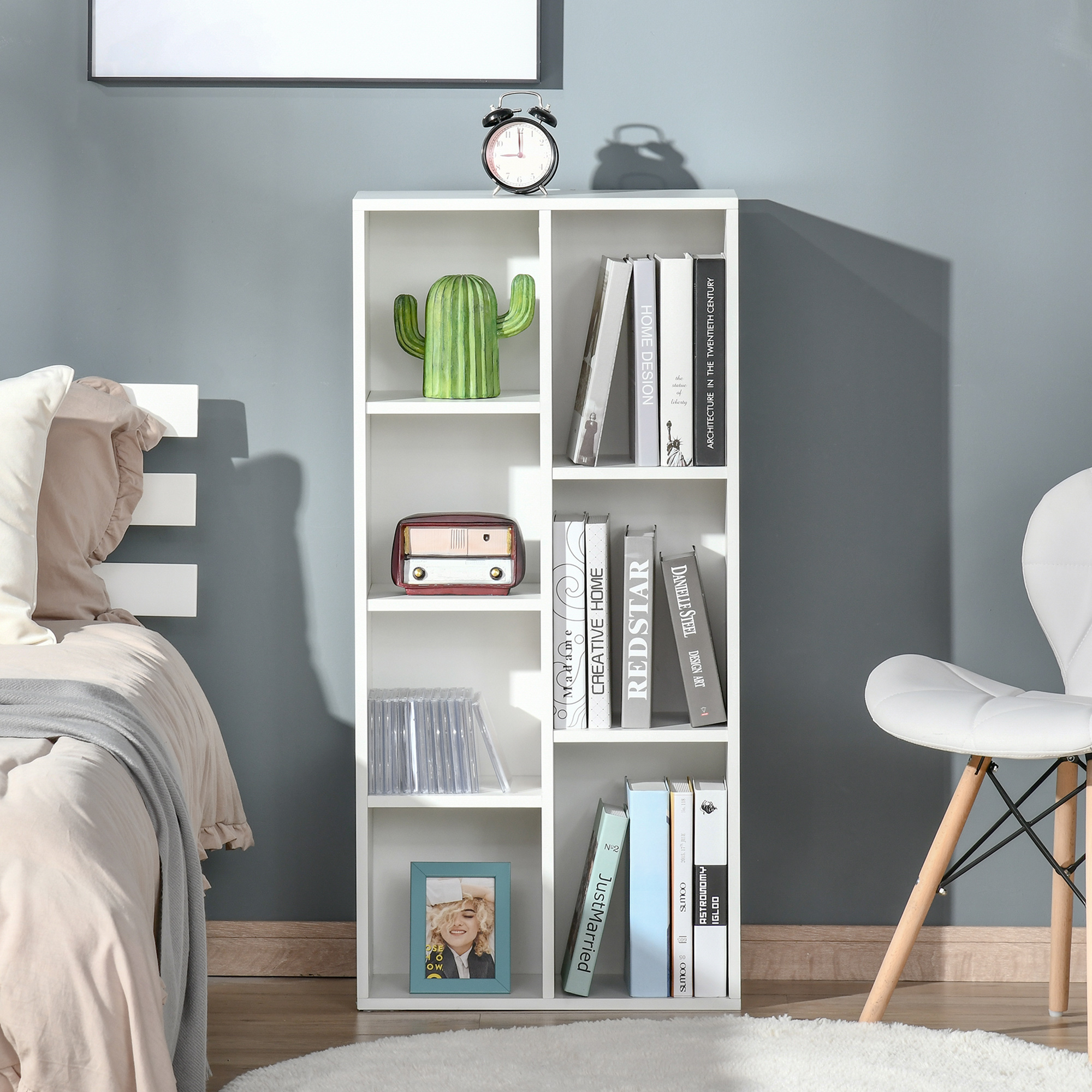 Libreria a cubi posizionata in orizzontale