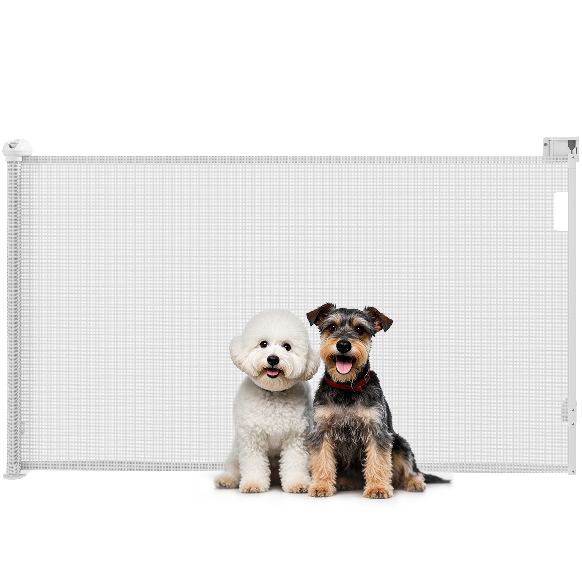 Barrière rétractable pour chien largeur 149 cm verrouillage automatique - blanc
