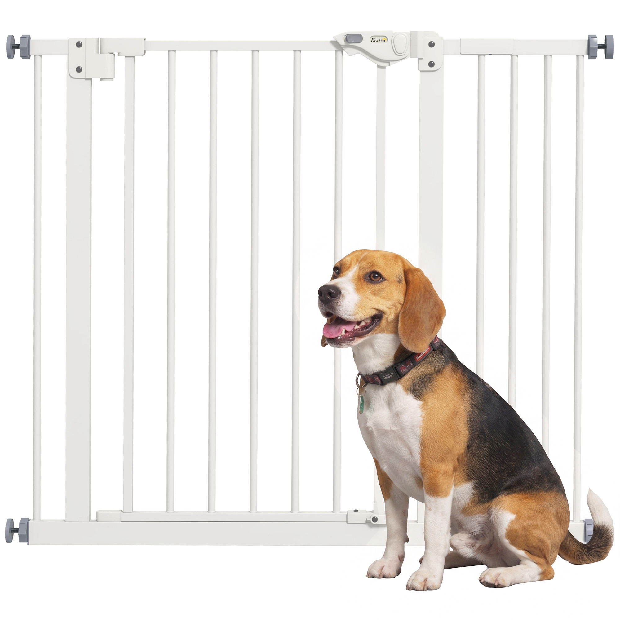 Barrière de sécurité animaux porte fermeture automatique système de double verrouillage sans perçage 1 extension blanc