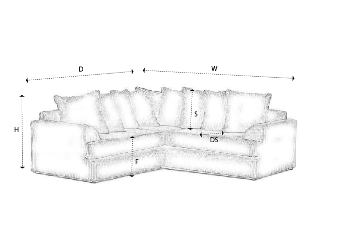 Ferguson Cord Corner Sofa - Color Brown -Living Room Furniture Store