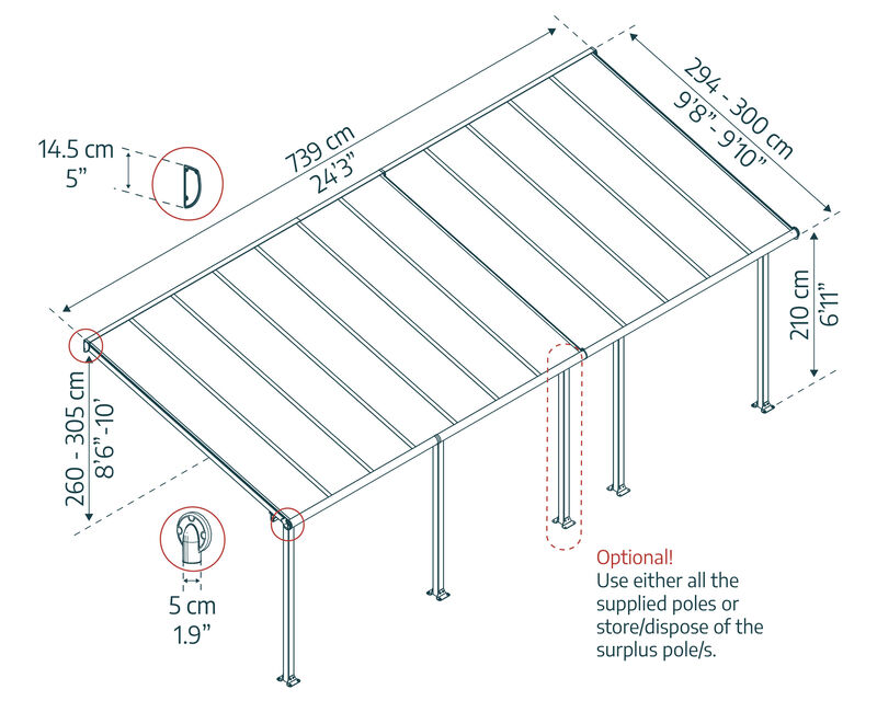 Dimensions du produit Canopia de Palram
