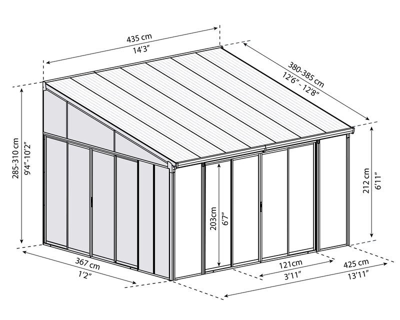 Dimensions du produit Canopia de Palram