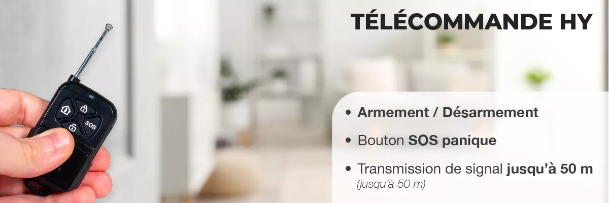 Télécommande HY pour armement et désarmement 100 % sans fil