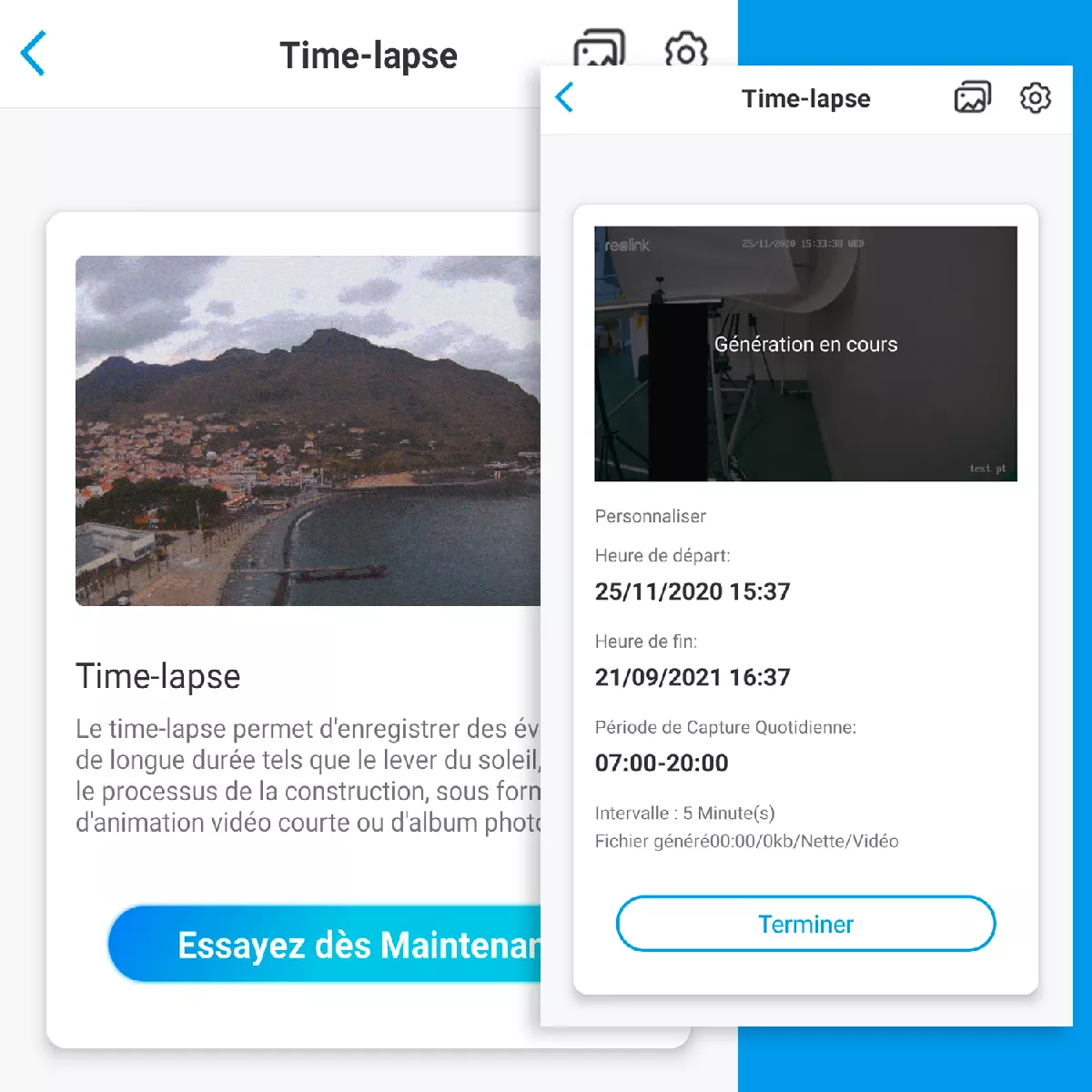 Timelapse exemple application