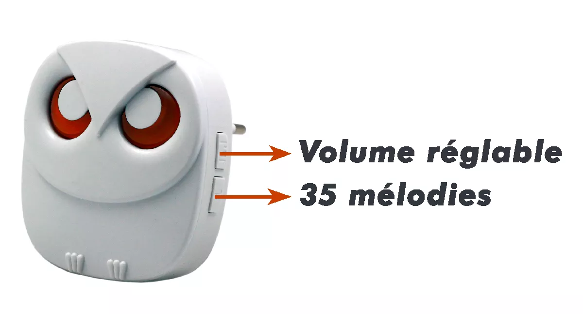 Réglages carillon DA600+ hibou blanc