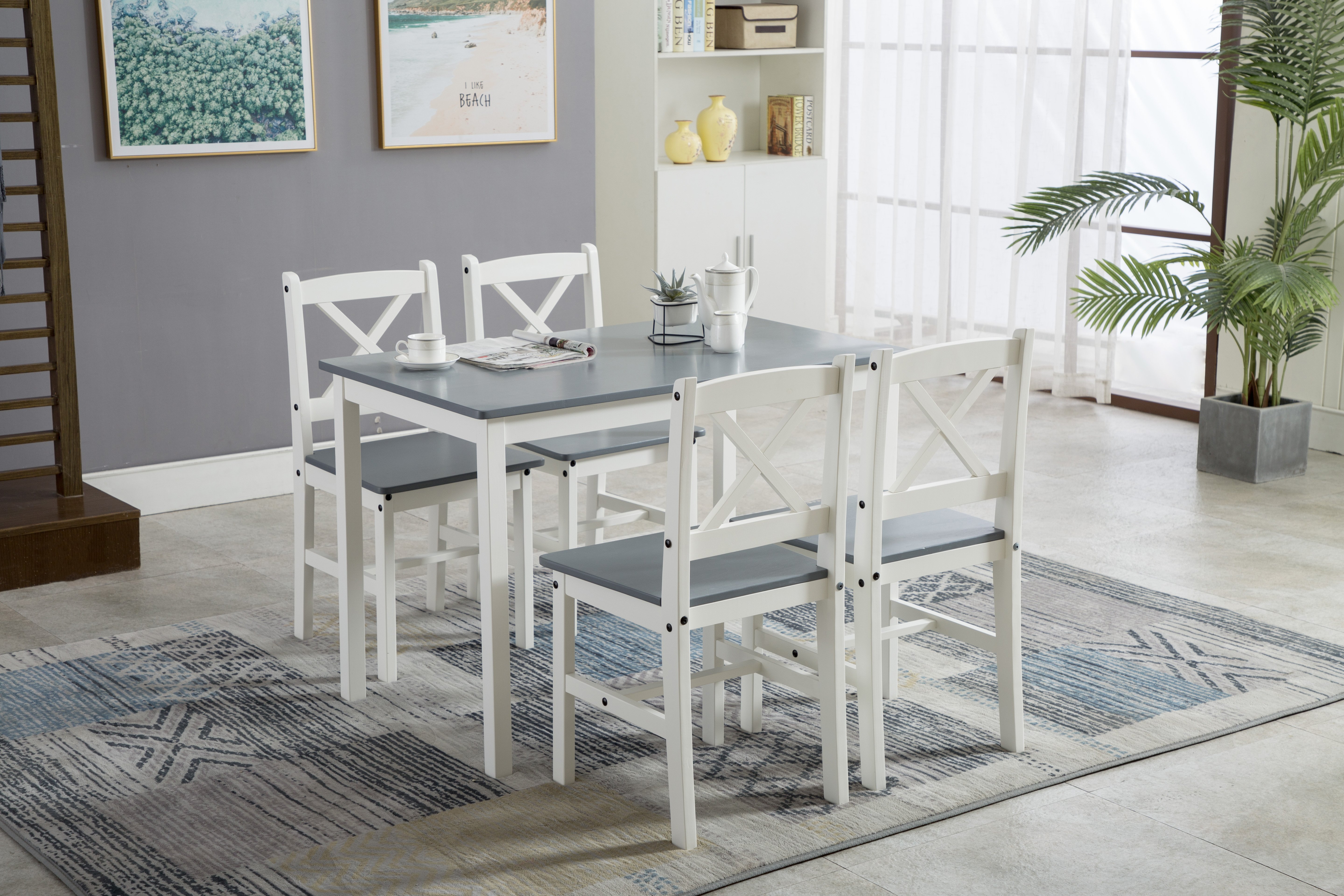 White table deals 4 chairs