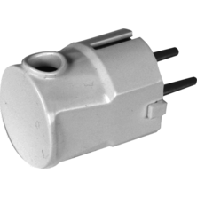 Clavija con entrada cable lateral 4.8mm Blanca | Silver Sanz