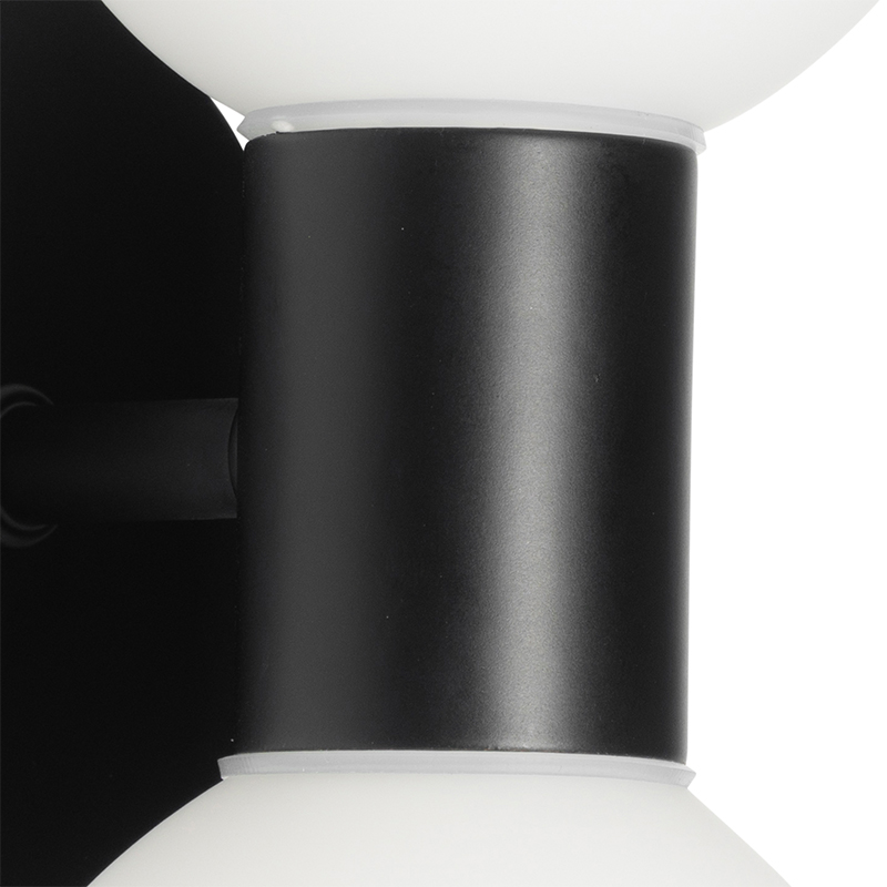 Aplique moderno negro IP44 2 luces - Cederic
