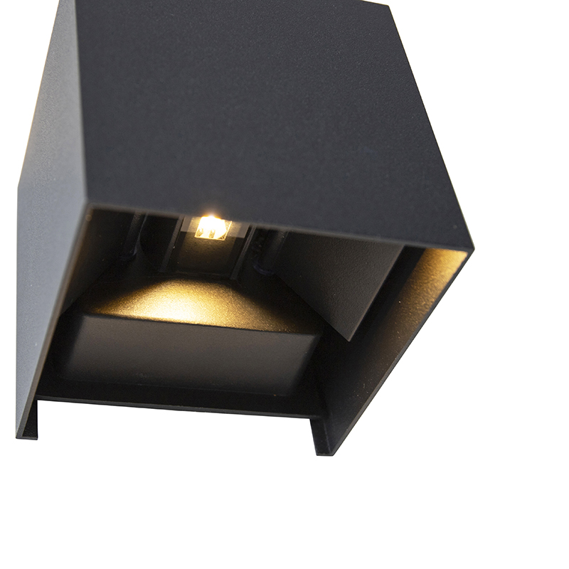 Außenwandleuchte schwarz inkl. LED 2-flammig IP54 - Edwin