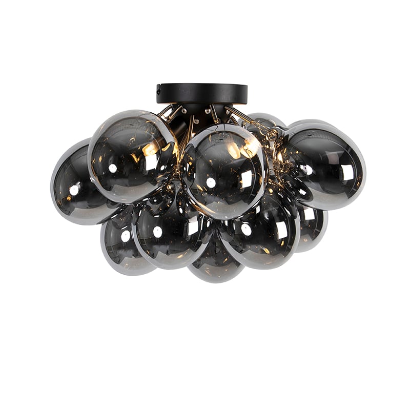 Design Ceiling Light Black with Smoke Glass 4-Light - Uvas