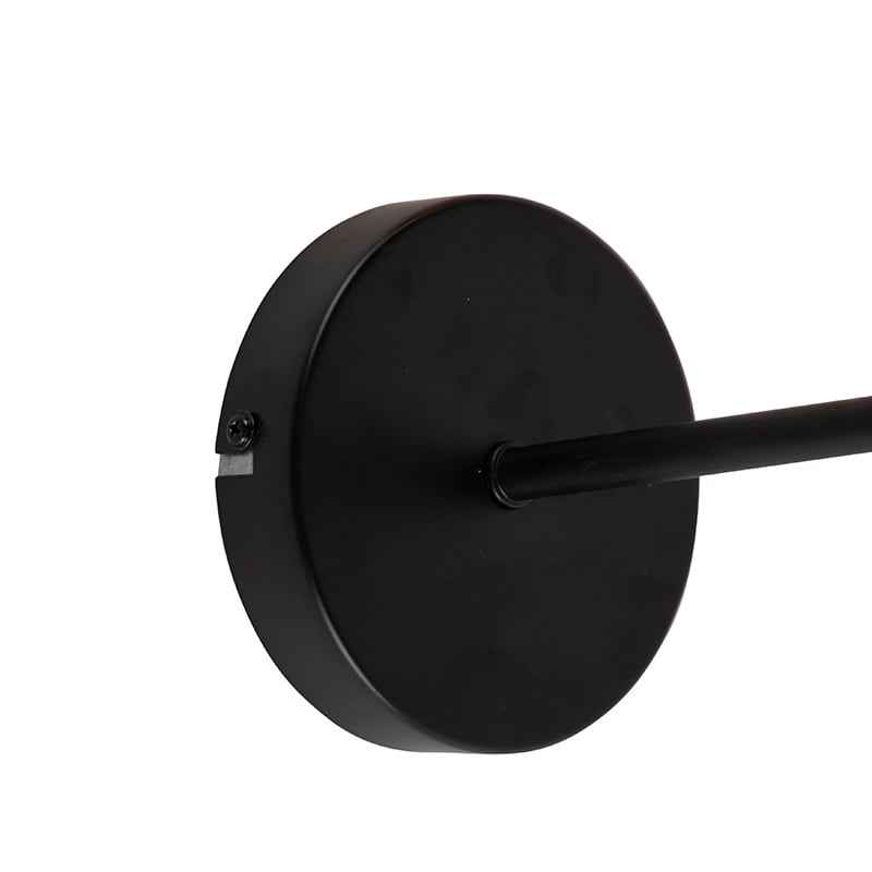 Design Wandleuchte schwarz mit Rauchglas - Kuppel