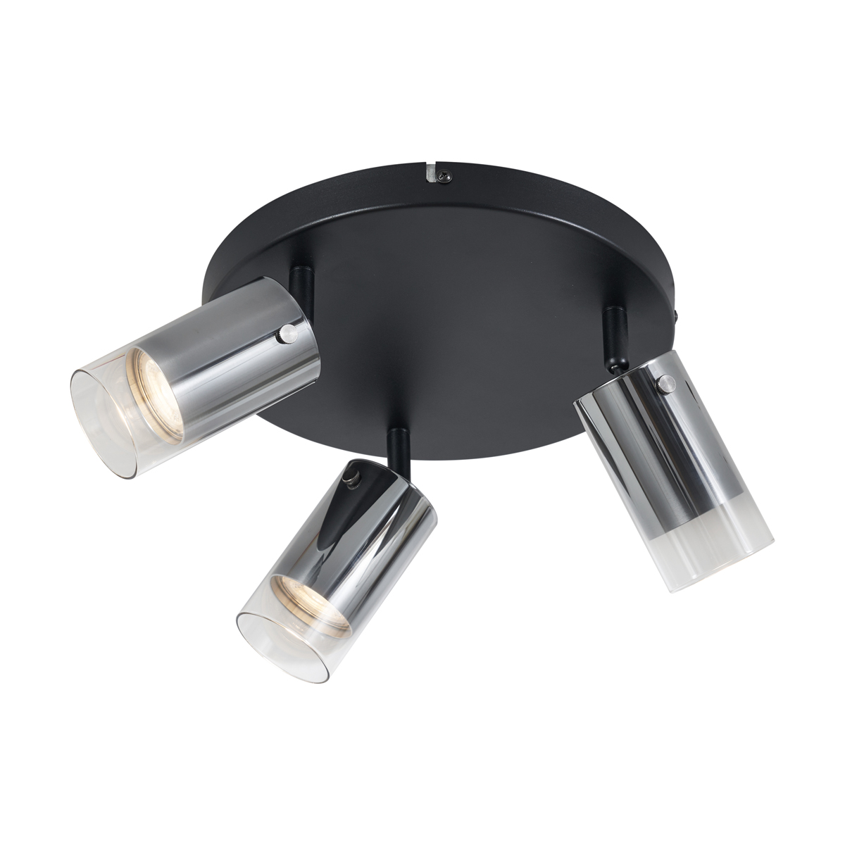 Foco de techo gris plomo redondo 3 luces giratorio y ajustable - Drain