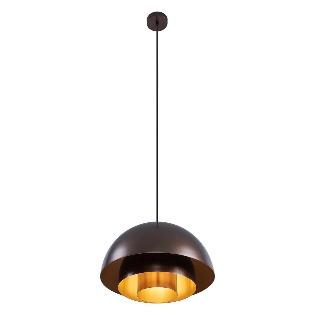 Lámpara colgante escandinava bronce oscuro con interior dorado - Loes