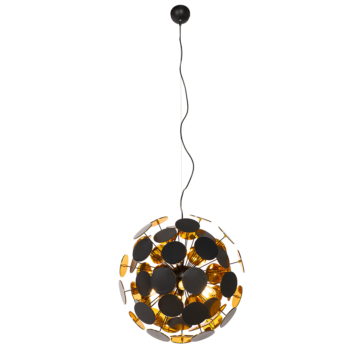 Design Pendant Light Black and Gold - Cerchio