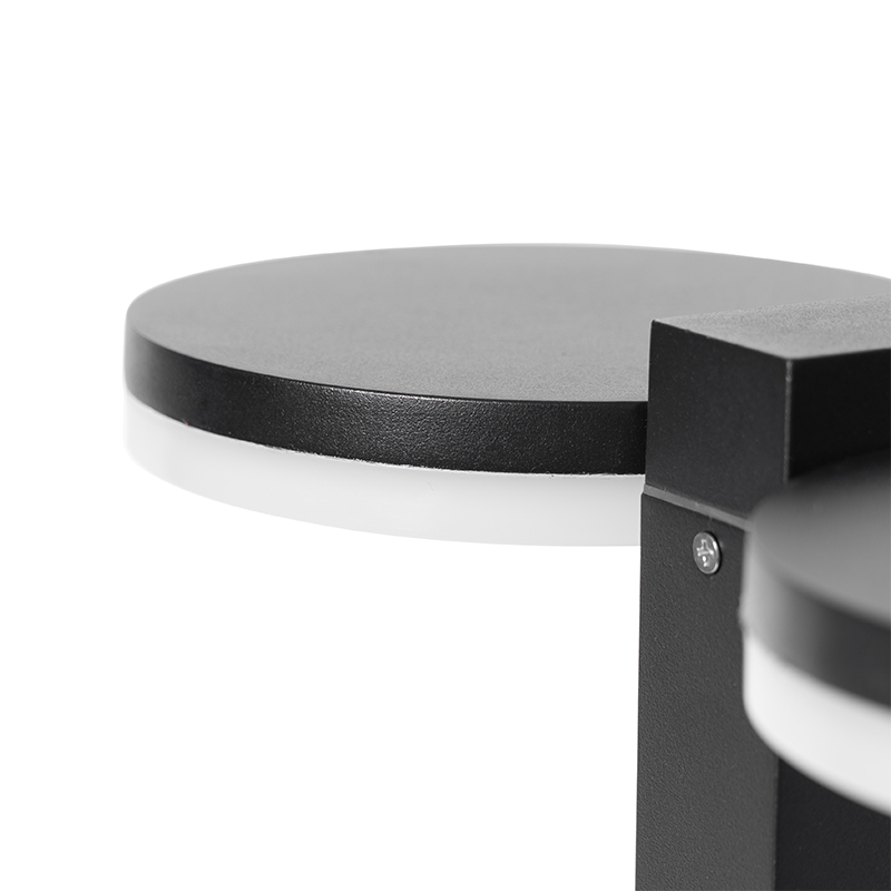 Lampada da esterno in piedi nera 80 cm con LED a 2 luci IP44 - Esmee