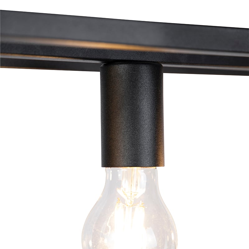 Industrial Pendant Lamp Black 4-Lights - Cage 4