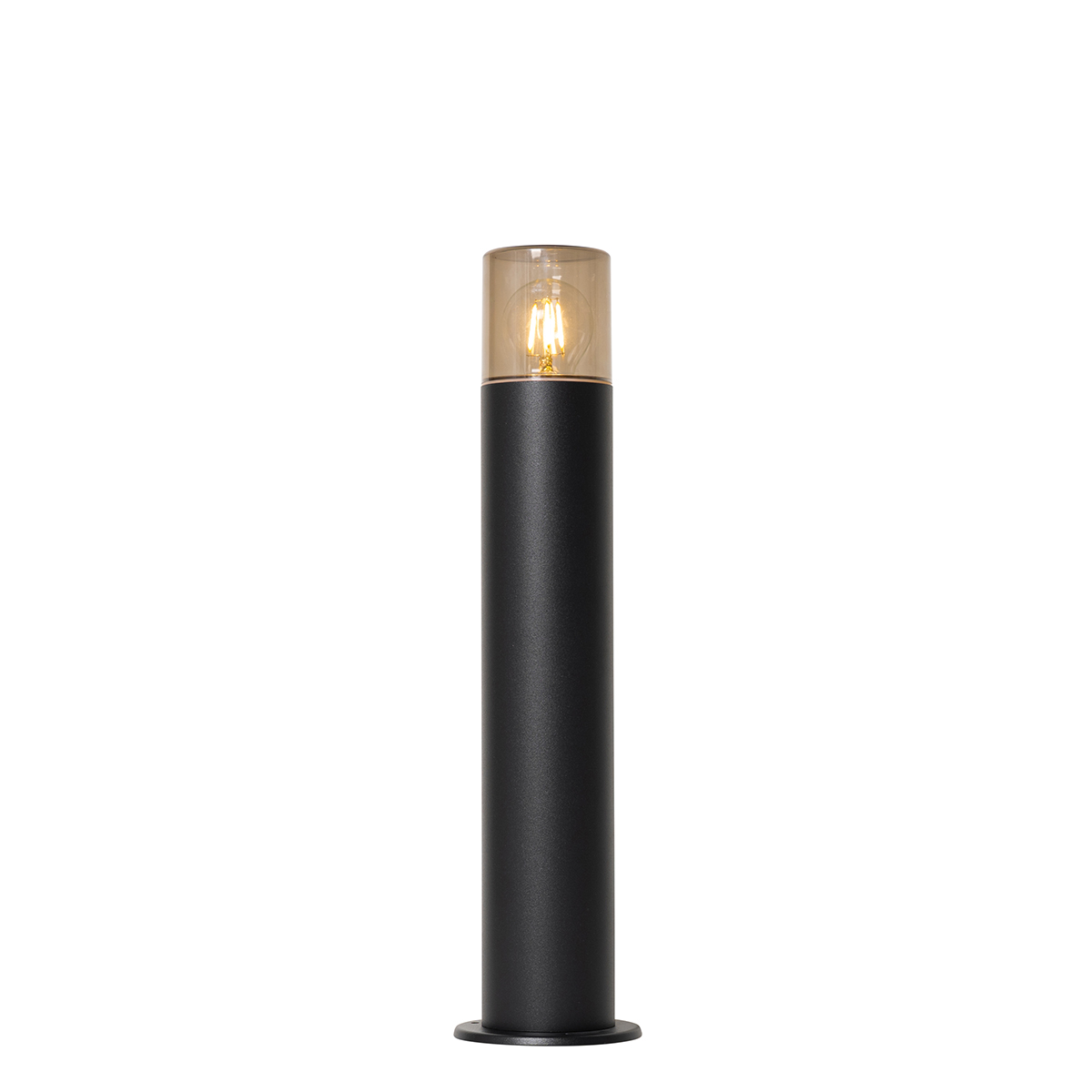 Lampada da terra da esterno nera con paralume fumé 50 cm - Odense