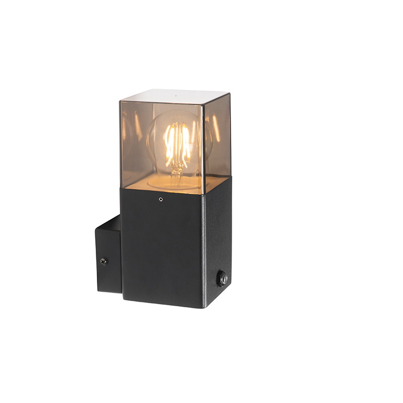 Outdoor Wall Light Black IP44 with Dusk Sensor - Denmark