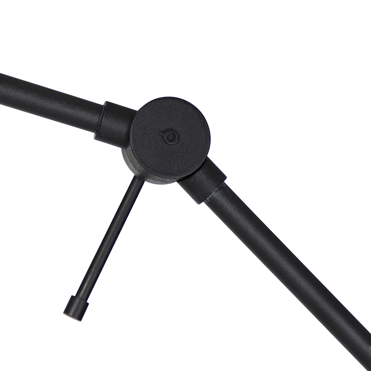 Floor Lamp Black with Light Brown Lampshade 50 cm Adjustable - Editor