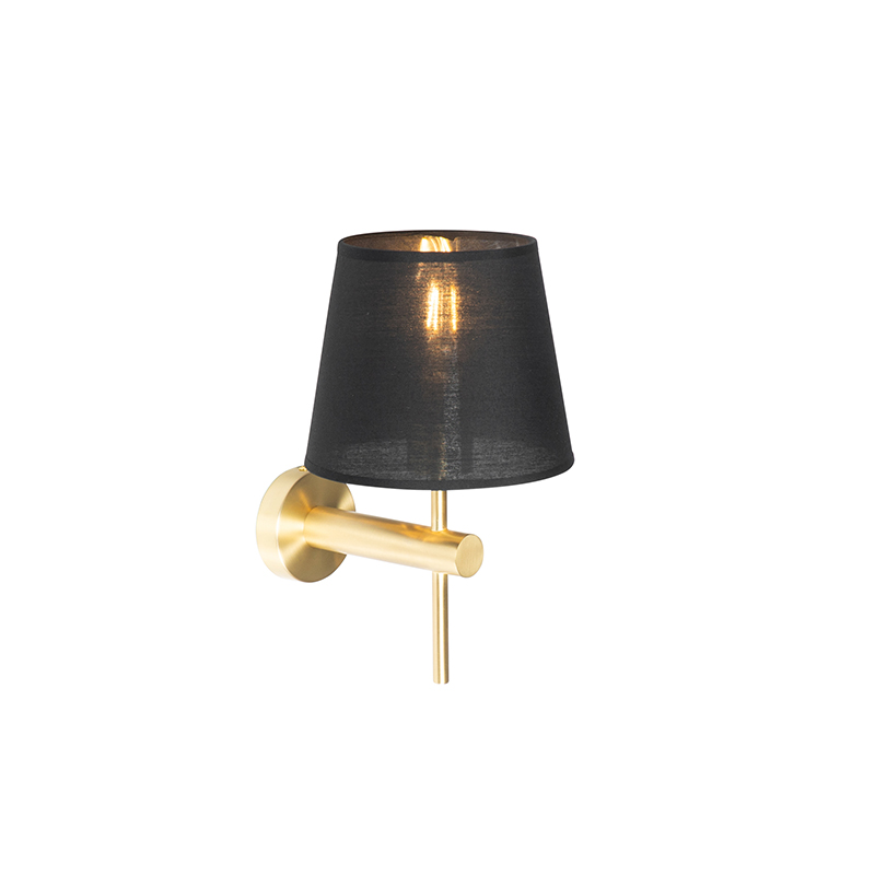 Moderne Wandleuchte schwarz mit Gold - Pluk
