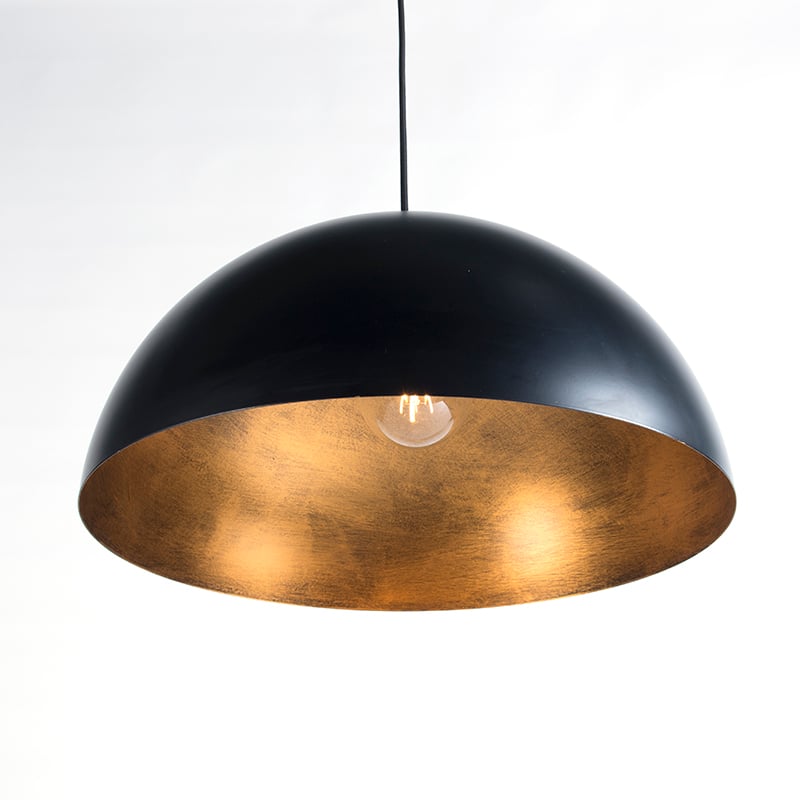 Industrial Pendant Lamp Black with Gold 50 cm - Magna Eco