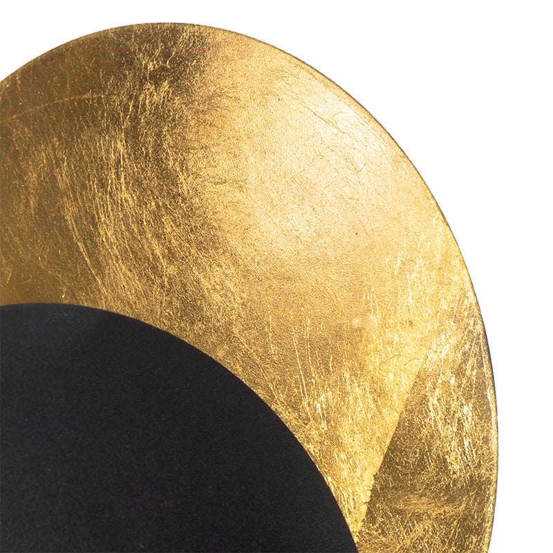 Lampada da parete moderna nera con oro - Sunrise