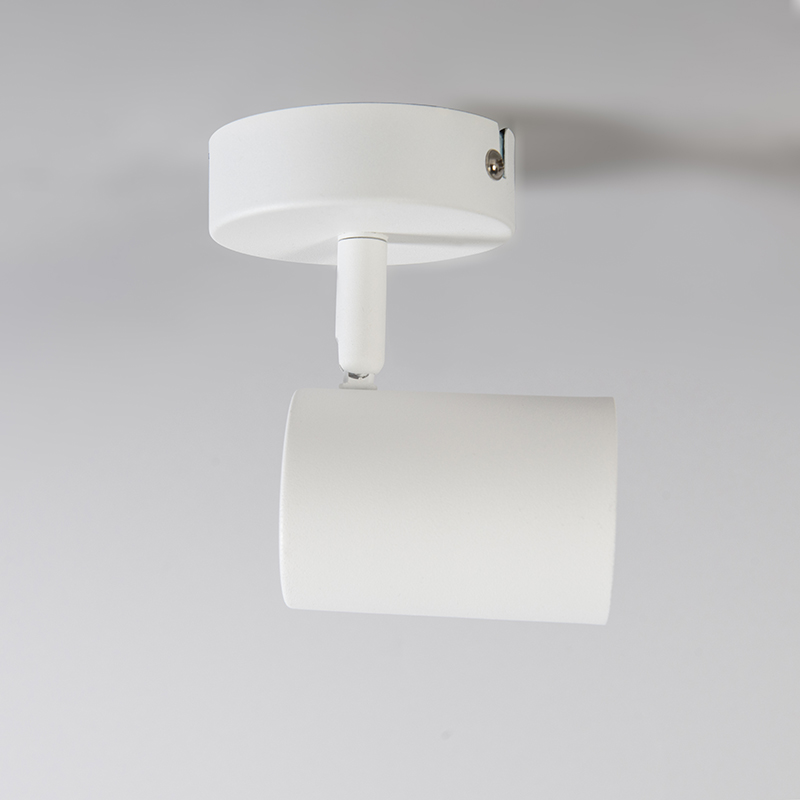 QAZQA Moderno Foco moderno blanco inclinable - JEANA 1 Acero Redonda