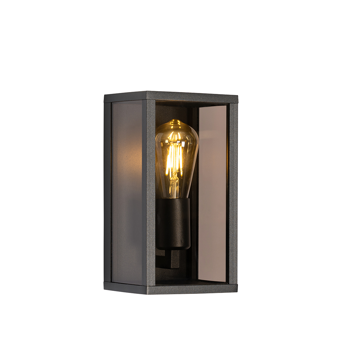 Outdoor Wall Light Black with Smoke Glass 26 cm IP44 - Charlois