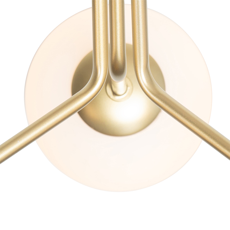 Art Deco Pendant Light Gold with Opal Glass 3-Light - Coby