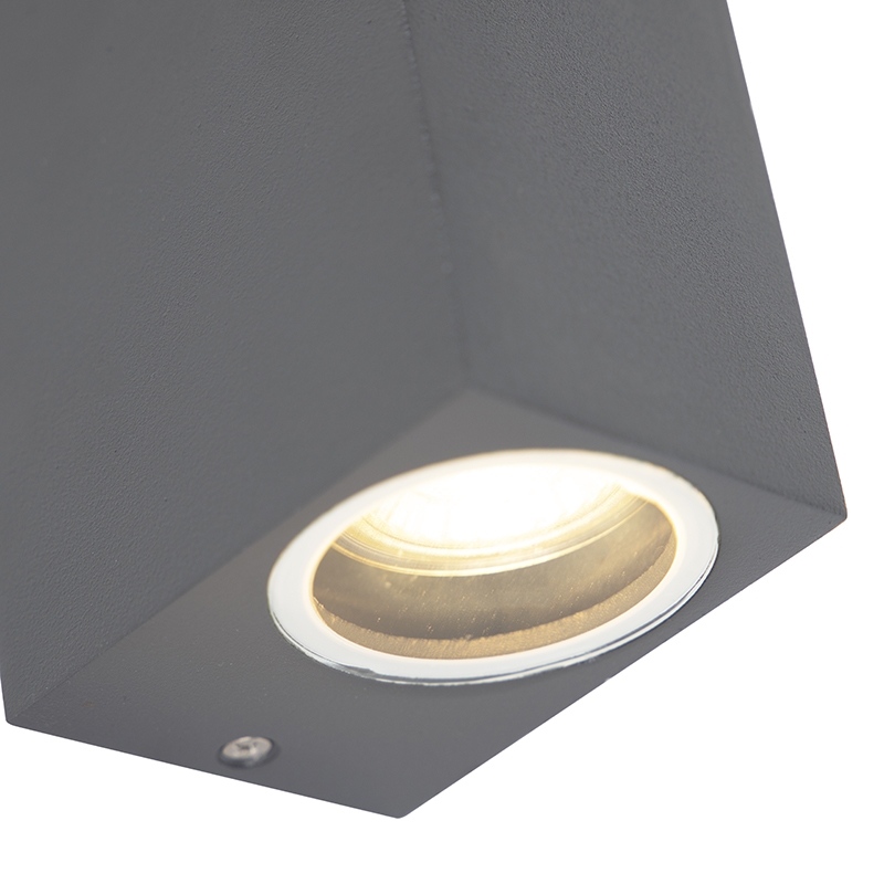 Set of 4 Wall Light Dark Grey 2-Light IP44 - Baleno