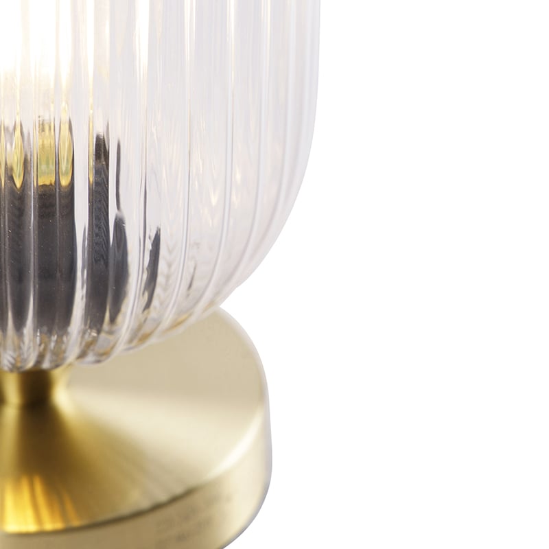Art Deco Table Lamp Brass with Glass - Banci