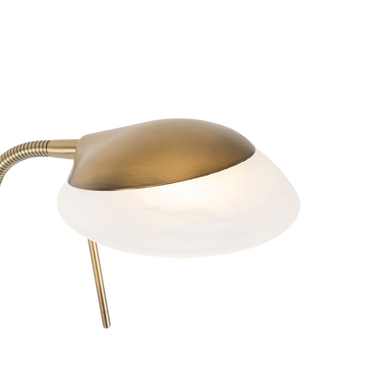 Lampadaire bronze avec LED et variateur avec lampe de lecture - Empoli