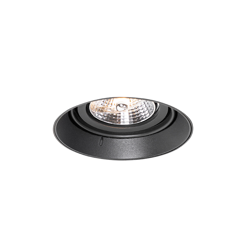Foco empotrable moderno negro GU10 AR70 redondo sin marco - Oneon