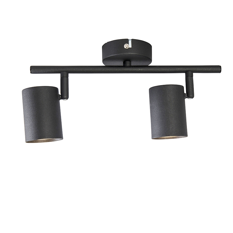 Spot intelligent noir inclinable avec 2 GU10 WiFi - Jeana