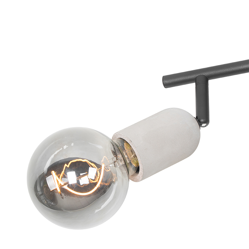 Foco industrial negro con hormigón 2 luces - Pedra