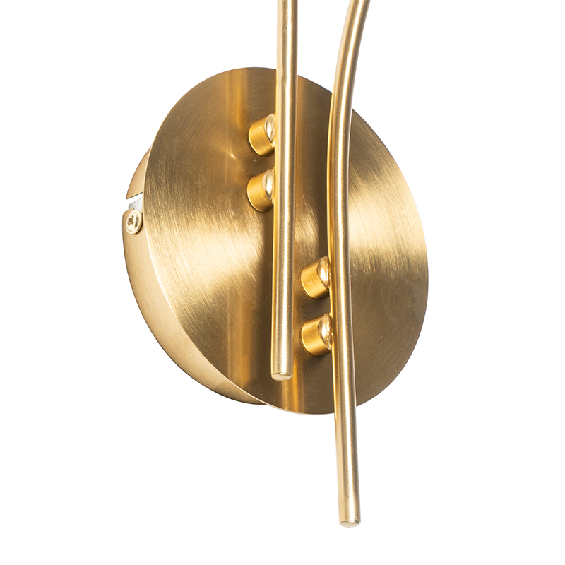 Moderne Wandleuchte Gold 2-Licht mit Rauchglas - Athen