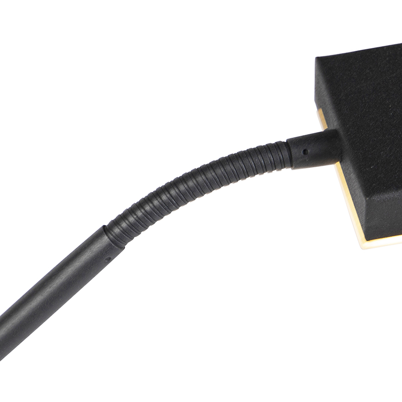 Lampada da terra uplighter quadrata nera braccio lettura JAZZY