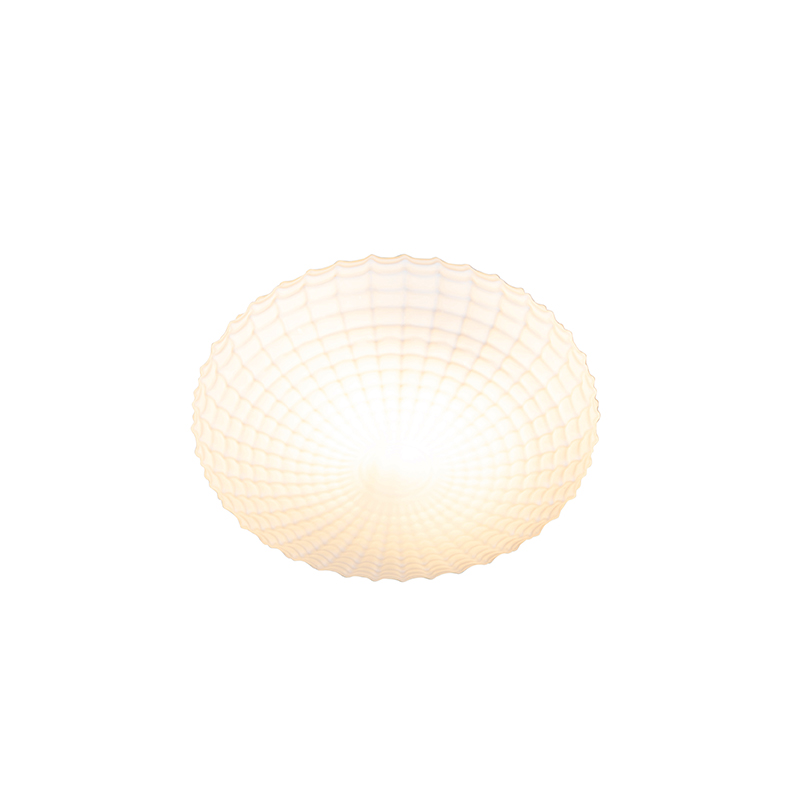 Plafón clásico negro con vidrio opal 23 cm IP44 - Nohmi