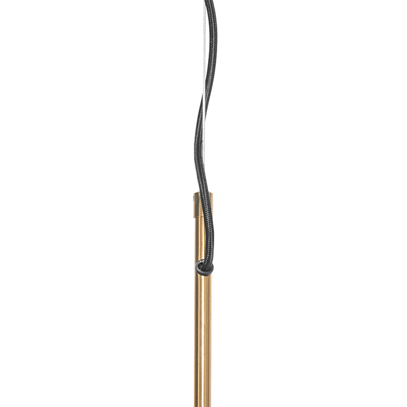 Suspension classique en laiton avec abat-jour blanc 5 lumières - Nona