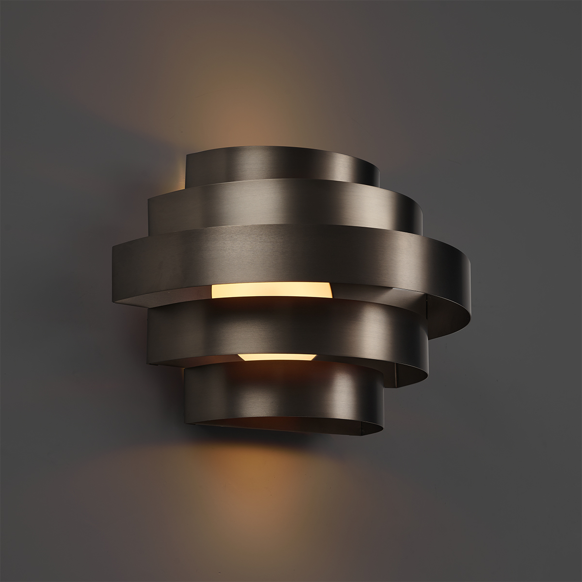 Lámpara de pared moderna color bronce de cañón con LED regulable en 3 pasos - Lines