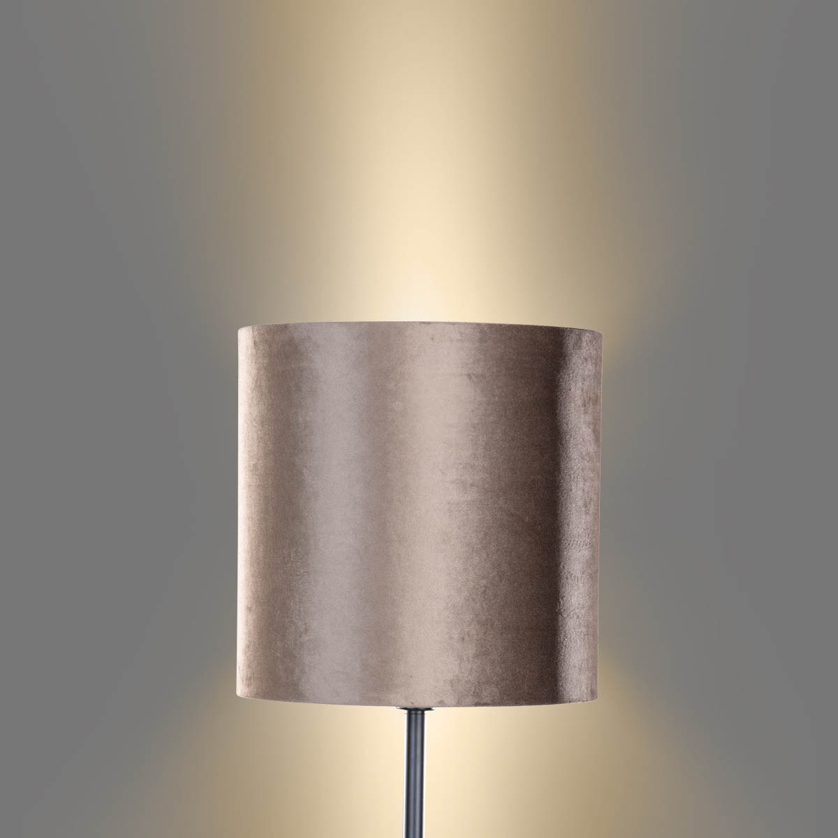 Lámpara de pie negra con pantalla de terciopelo marrón 40cm - Simplo