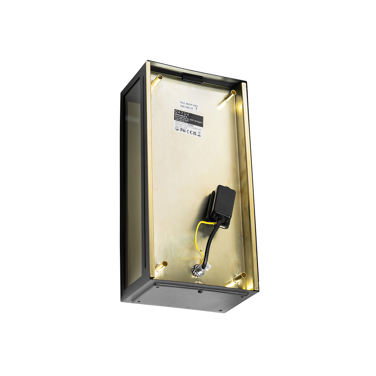 Industrial Outdoor Wall Light Black with Gold IP44 - Rotterdam
