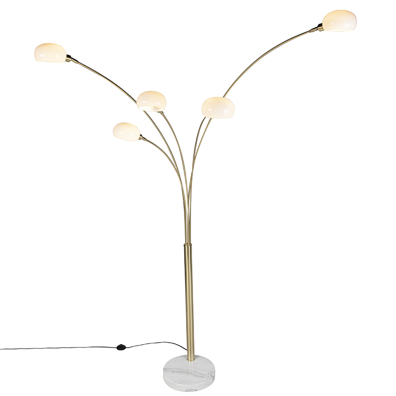 Lampada da terra art deco oro 5 luci SIXTIES marmo