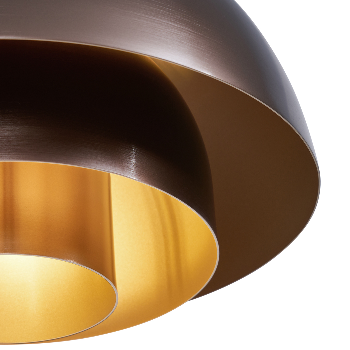 Lámpara colgante escandinava bronce oscuro con interior dorado - Loes