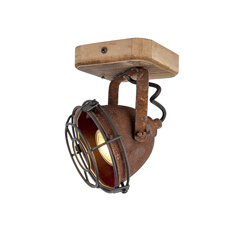Industrial spot rust brown with wood tiltable - Gina