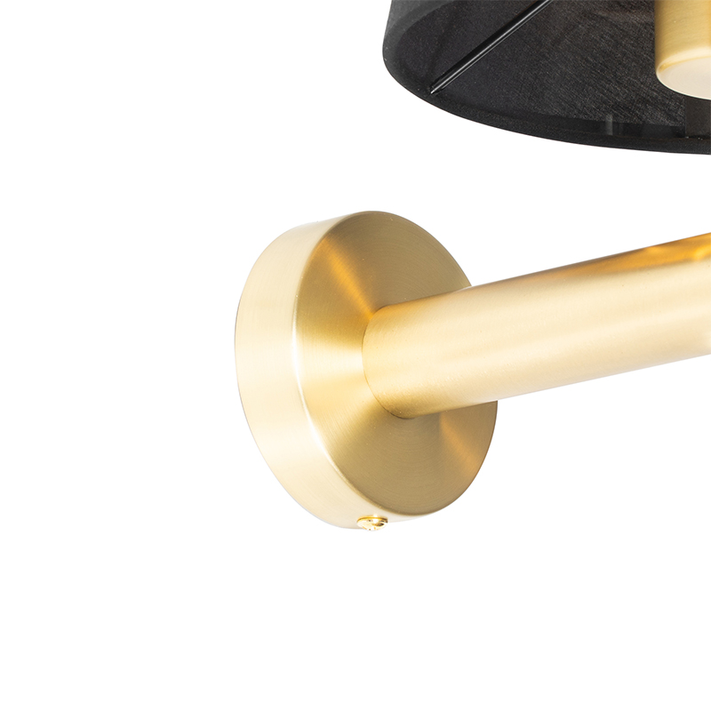 Moderne Wandleuchte schwarz mit Gold - Pluk