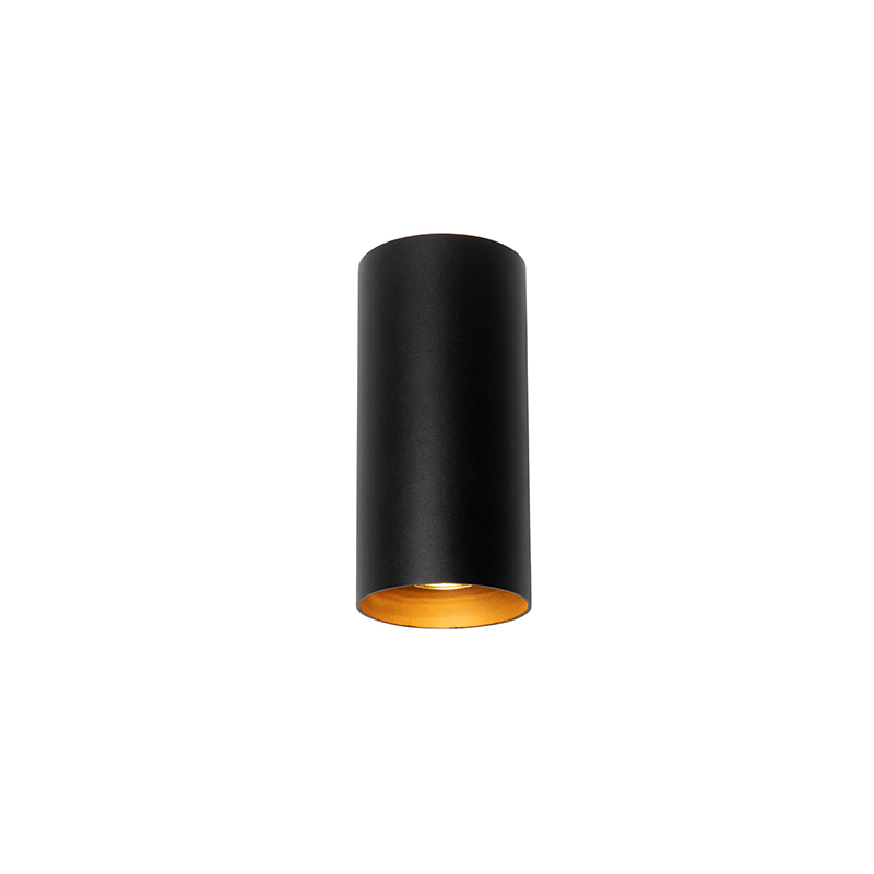 Design Wall Lamp Black with Gold GU10 50mm - Sab
