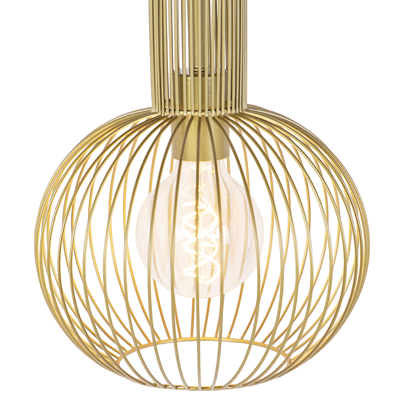 Lámpara colgante de diseño dorada - Wire Whisk