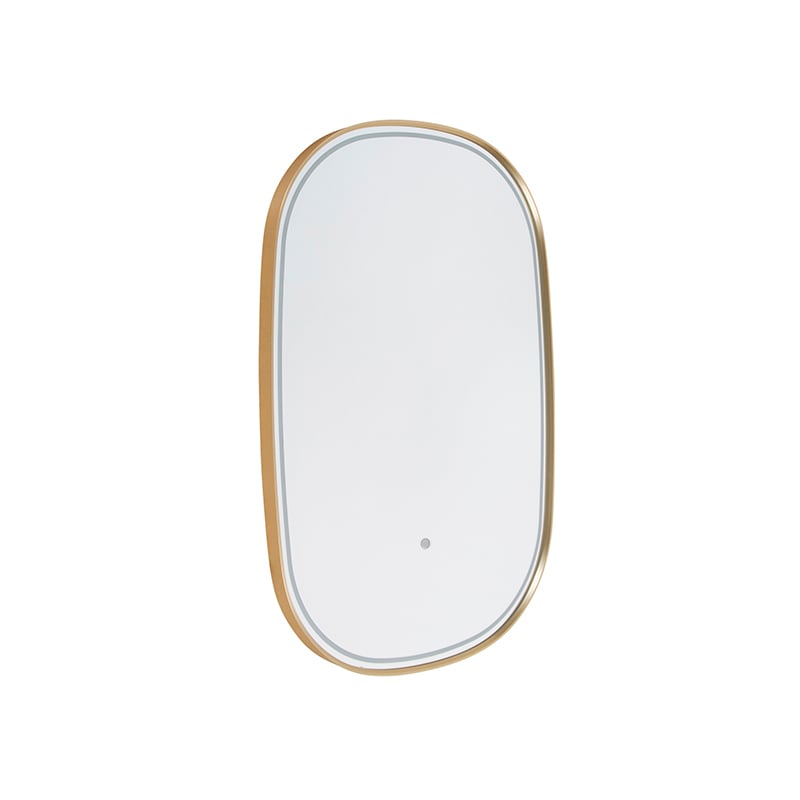Bathroom mirror gold incl. LED with touch dimmer oval Miral